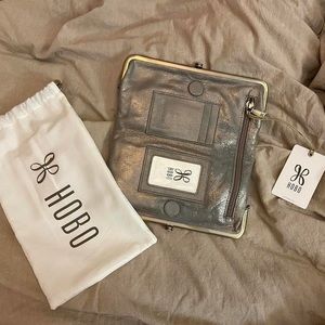 Genuine Leather Hobo Gray Wallet/clutch